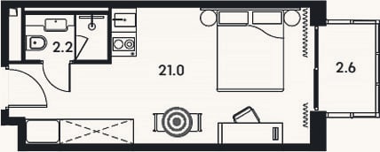 Планировка: Студия, 23,2 м²