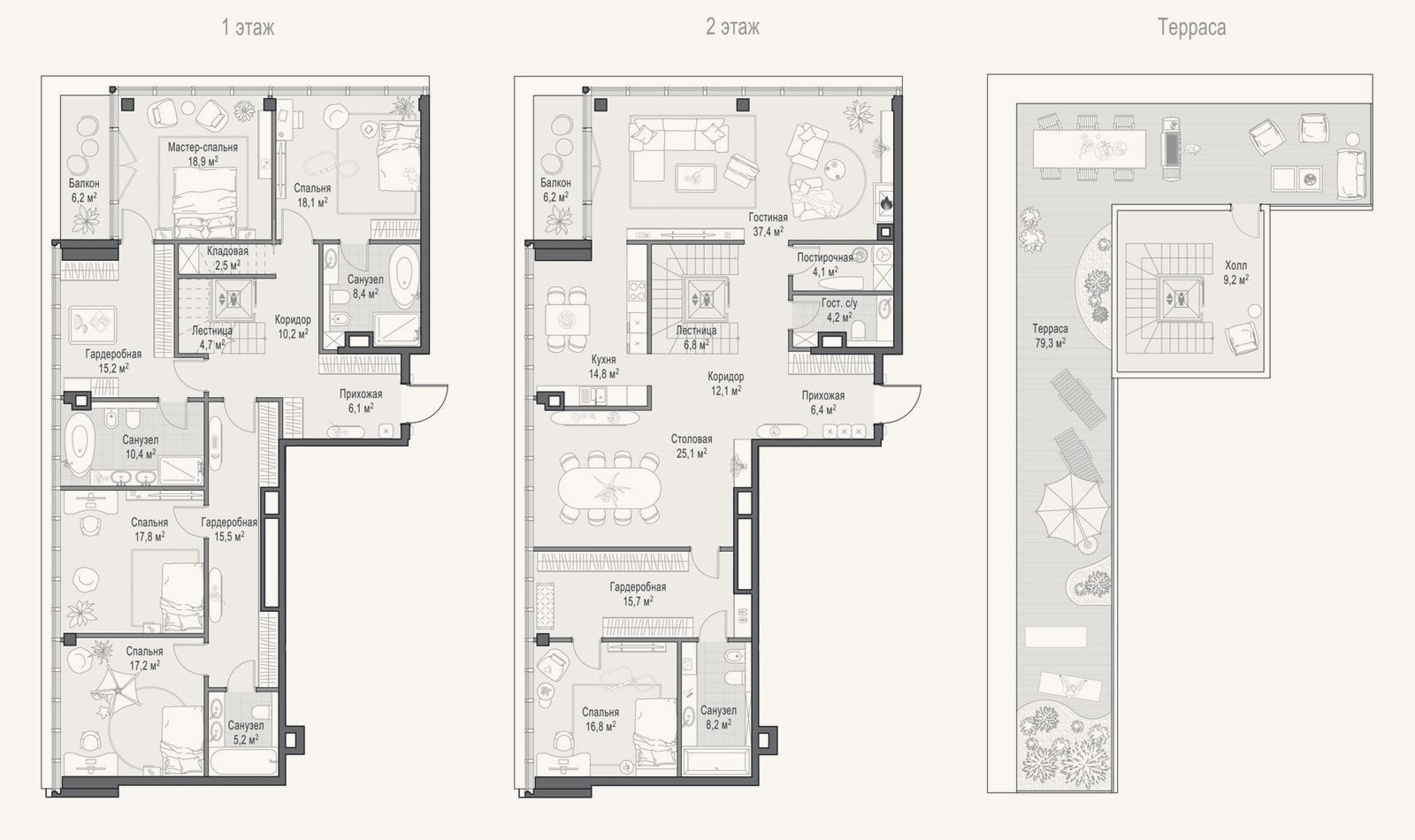 Планировка: 4+ к, 307,8 м²