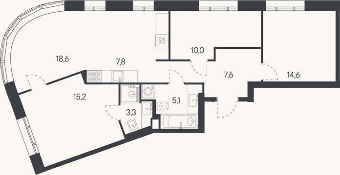 Планировка: 4+ к, 82,1 м²