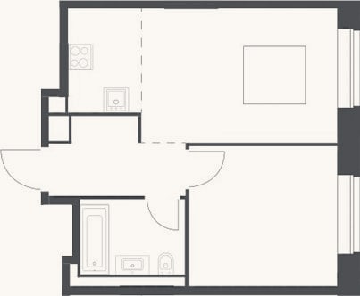 Планировка: 2-к, 36,5 м²