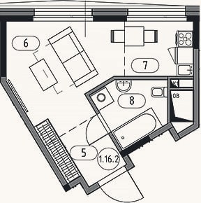 Планировка: Студия, 28,4 м²