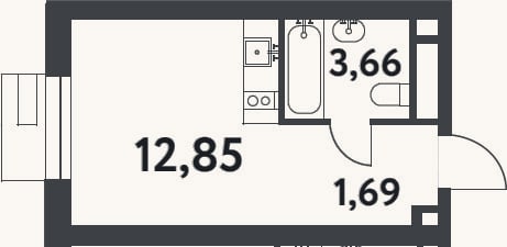 Планировка: Студия, 21,2 м²