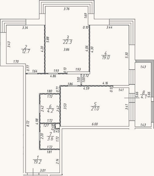 Планировка: 4+ к, 99,4 м²