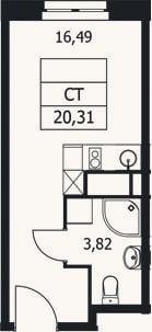Планировка: Студия, 20,3 м²