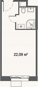 Планировка: Студия, 22,1 м²