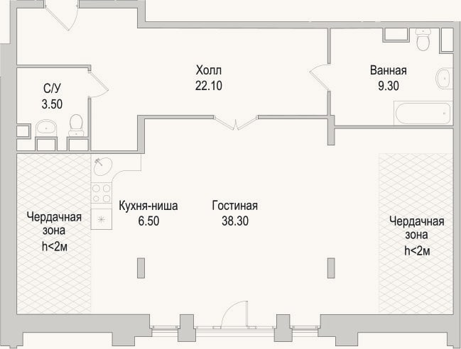 Планировка: Студия, 79,7 м²