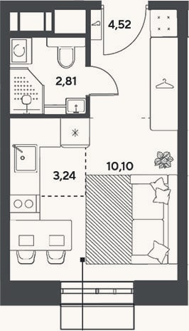 Планировка: Студия, 20,7 м²