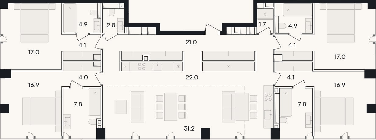 Планировка: 4+ к, 188,2 м²