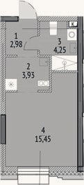 Планировка: Студия, 26,6 м²