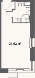 Планировка: Студия, 21,6 м²