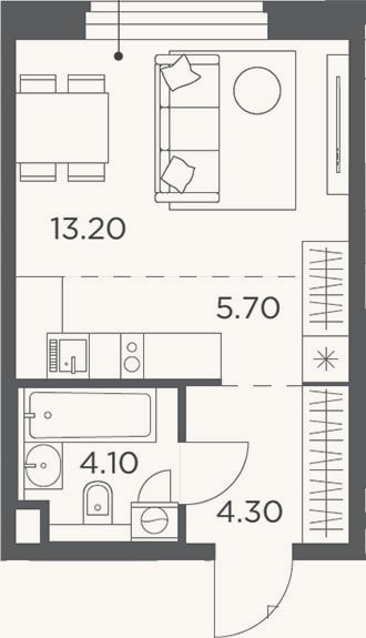 Планировка: Студия, 27,3 м²