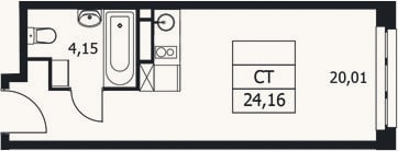 Планировка: Студия, 24,2 м²