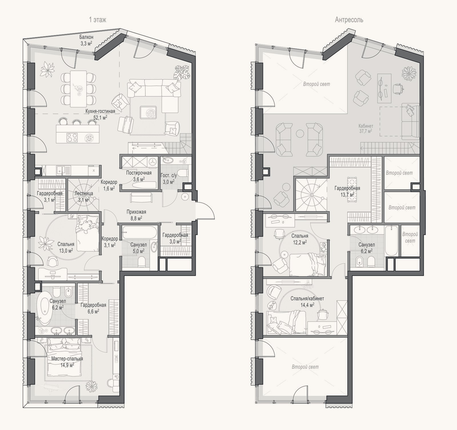 Планировка: 4+ к, 177,3 м²