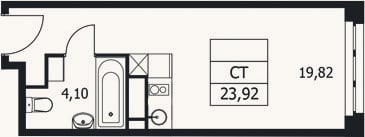 Планировка: Студия, 23,9 м²