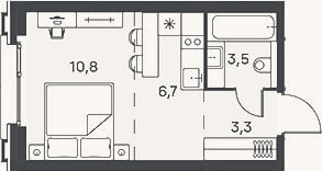 Планировка: Студия, 24,3 м²