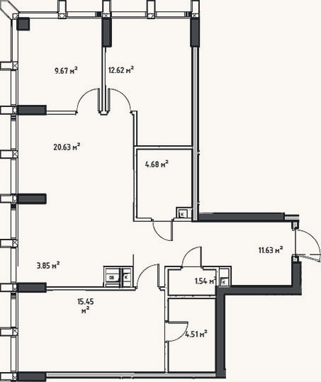 Планировка: 4+ к, 85,7 м²