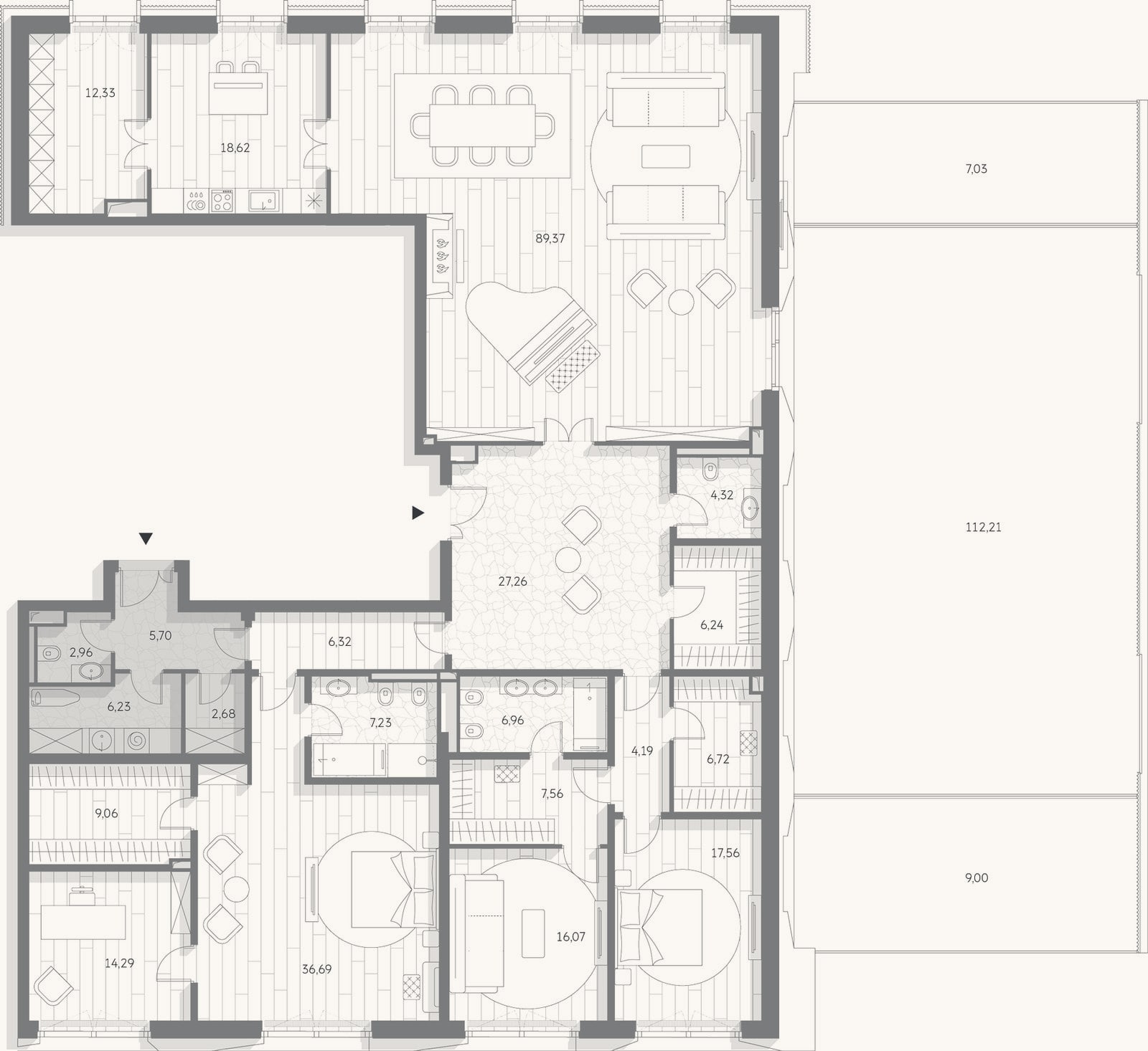 Планировка: 4+ к, 309,3 м²
