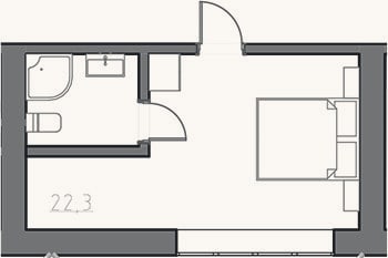 Планировка: Студия, 40 м²