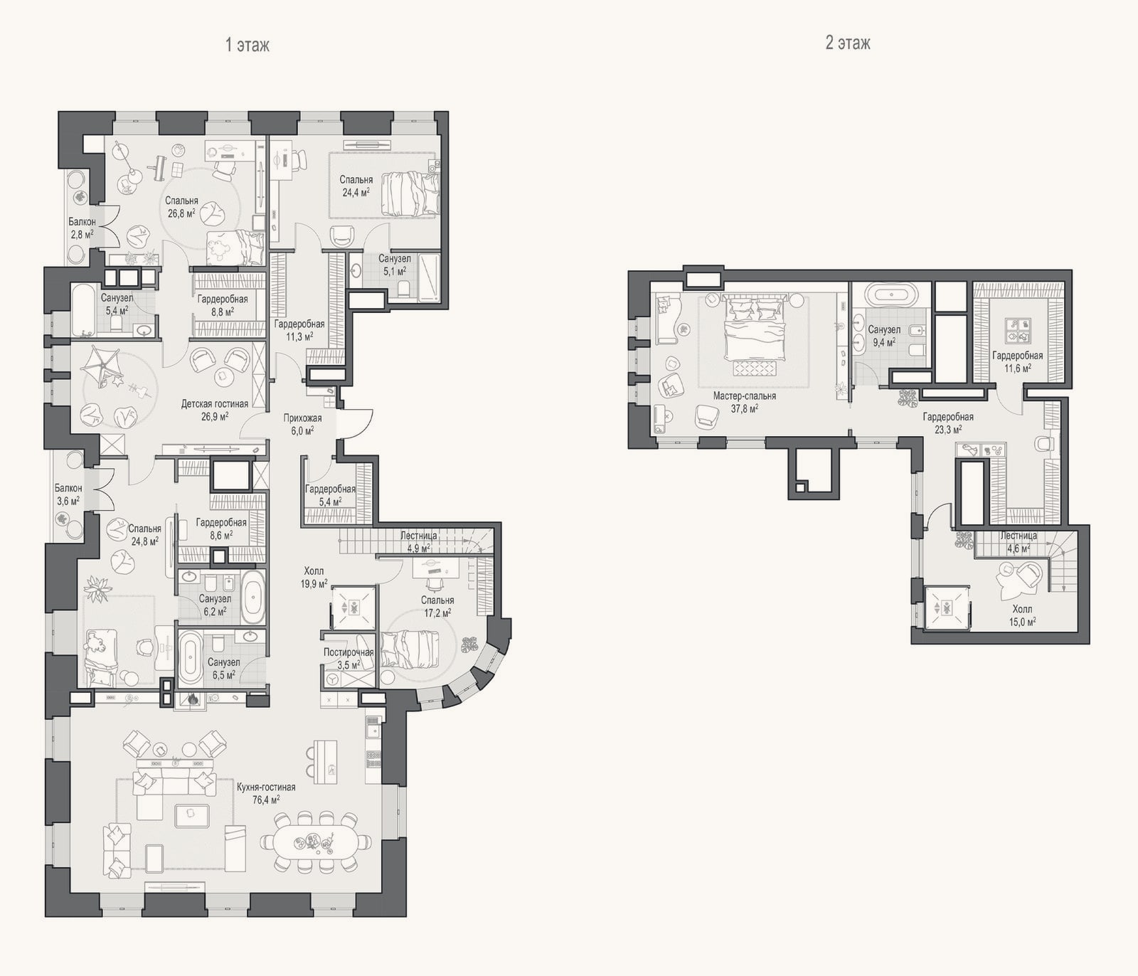 Планировка: 4+ к, 335,4 м²