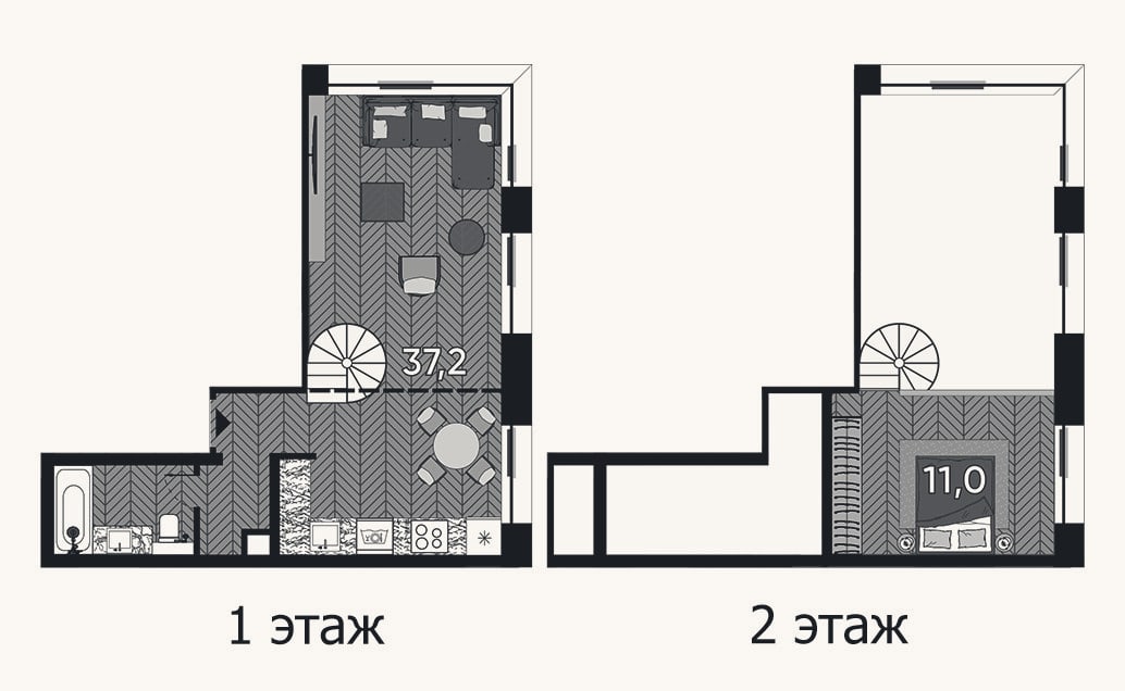 Планировка: Студия, 49,7 м²