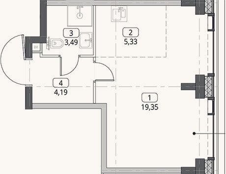 Планировка: Студия, 32,4 м²