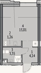 Планировка: Студия, 23,8 м²