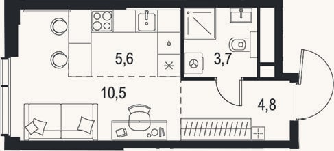 Планировка: Студия, 24,6 м²