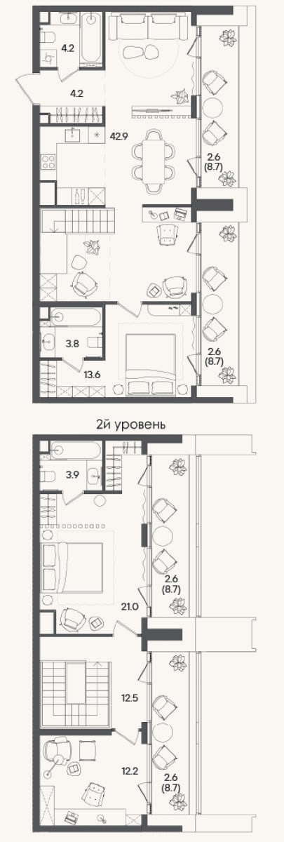 Планировка: 4+ к, 112,3 м²