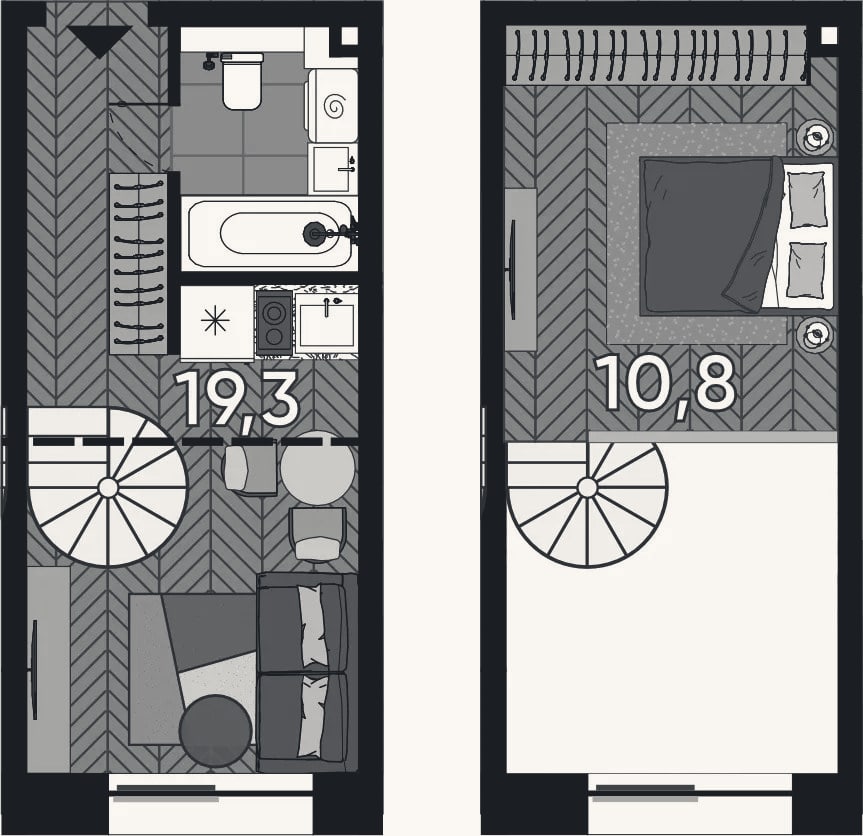 Планировка: Студия, 27 м²