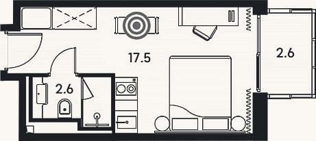 Планировка: Студия, 20,1 м²