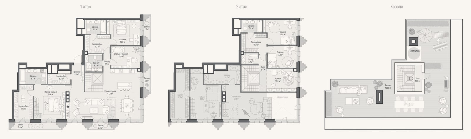 Планировка: 4+ к, 243,4 м²