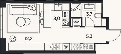 Планировка: Студия, 29,2 м²