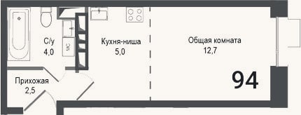 Планировка: Студия, 24,2 м²