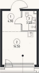 Планировка: Студия, 22,8 м²
