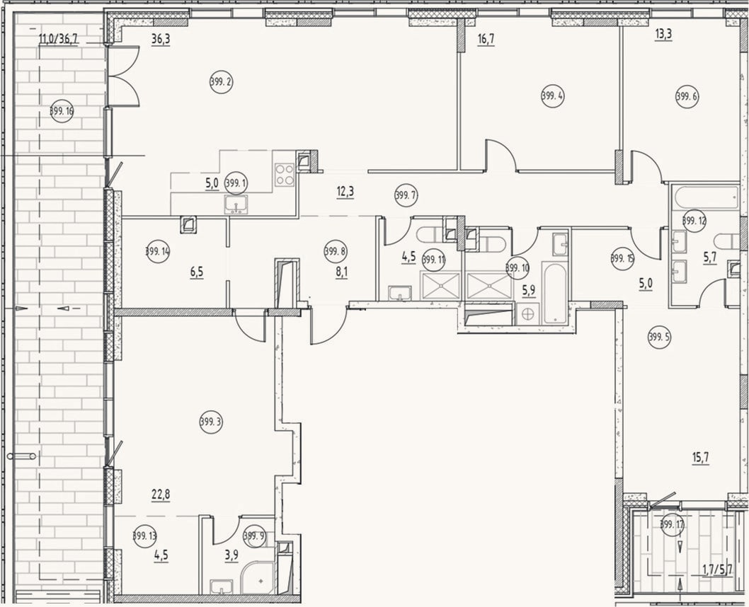 Планировка: 4+ к, 166,2 м²