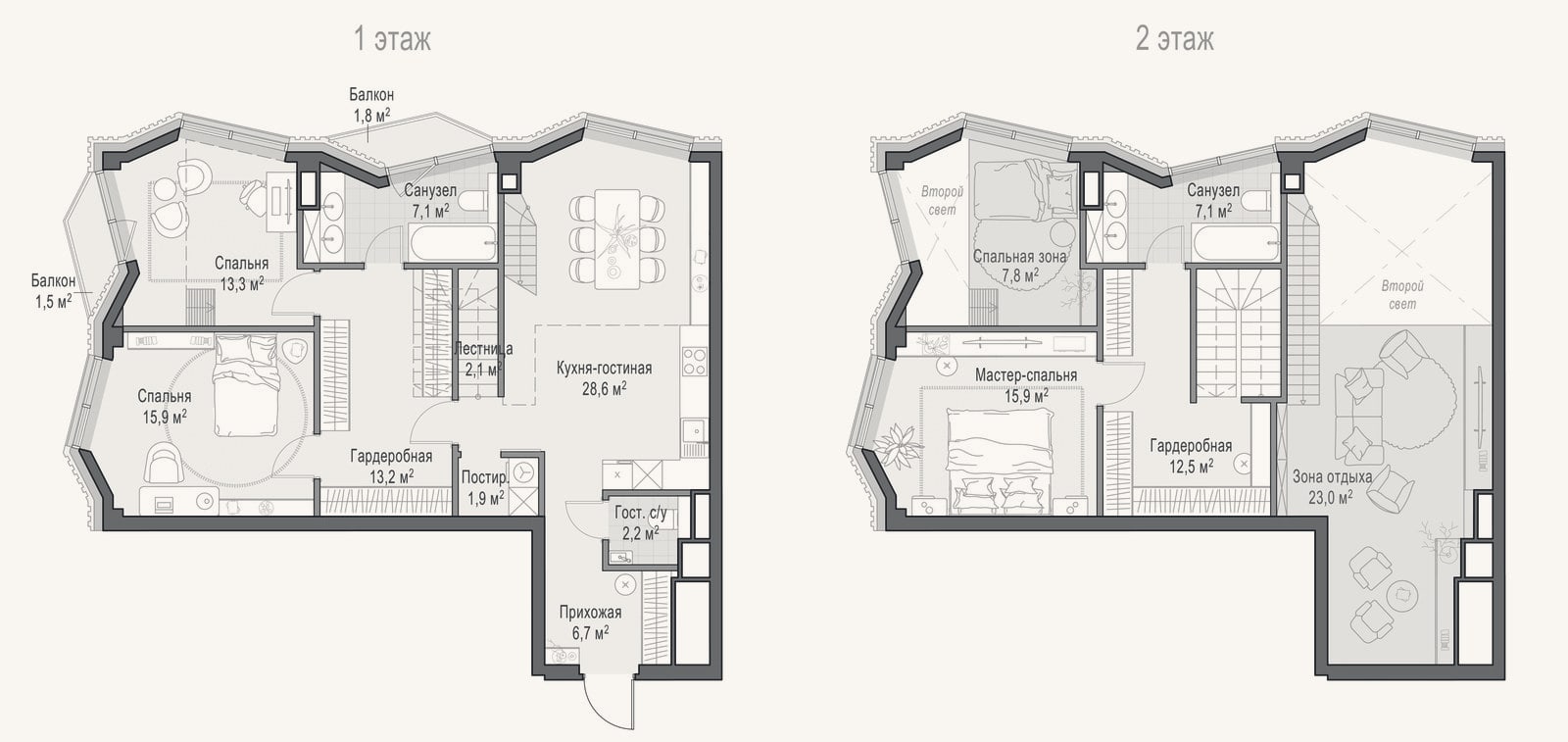 Планировка: 4+ к, 124,9 м²