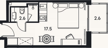 Планировка: Студия, 20,1 м²