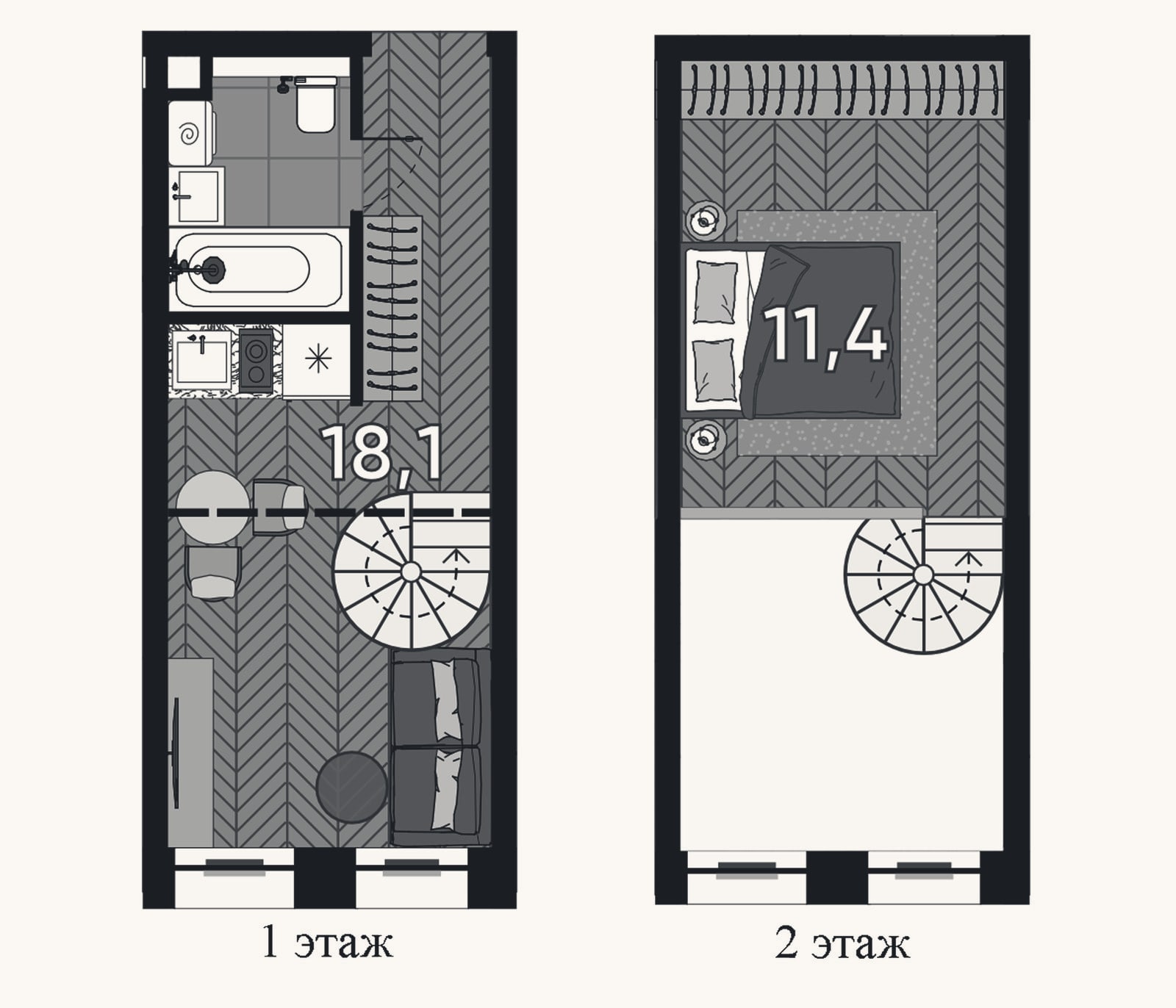 Планировка: Студия, 25,3 м²