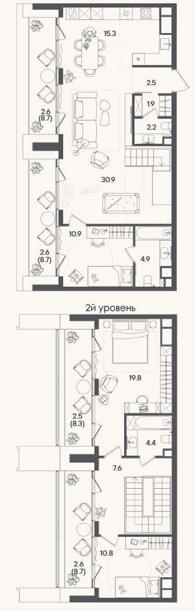 Планировка: 4+ к, 111,8 м²