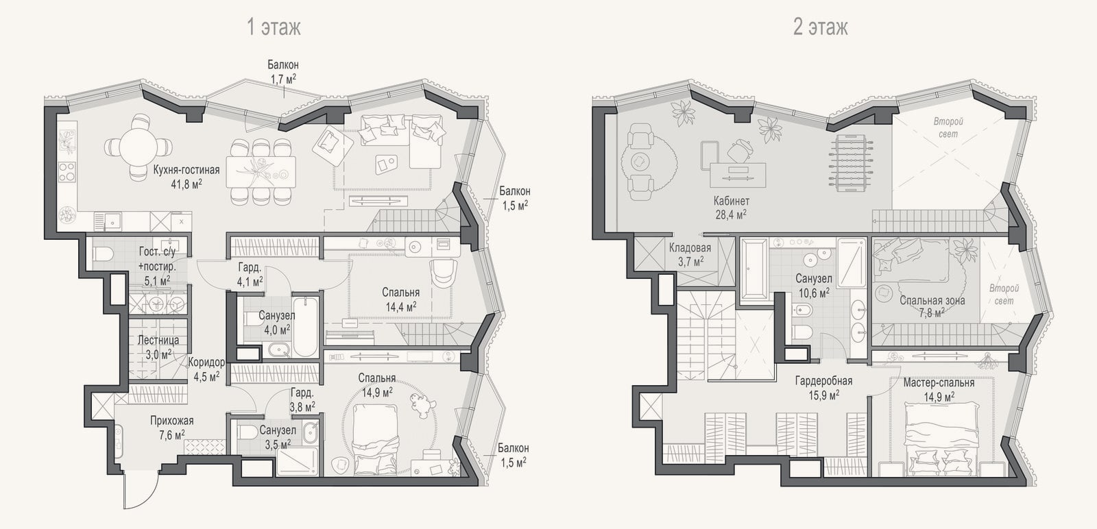 Планировка: 4+ к, 147 м²
