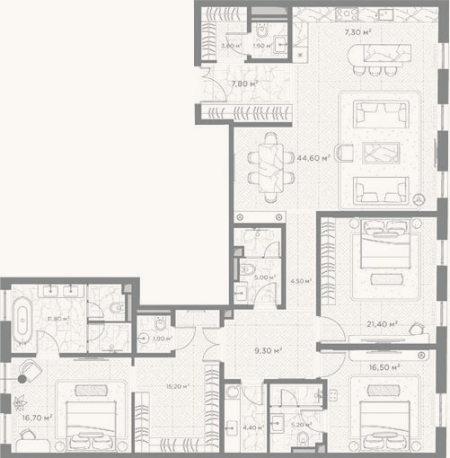 Планировка: 3-к, 177,1 м²