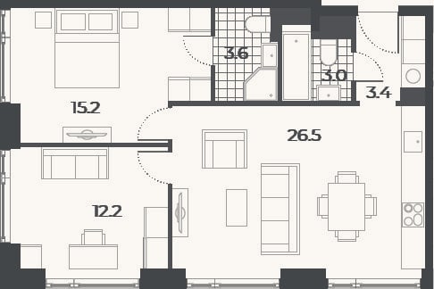 Планировка: 3-к, 63,9 м²