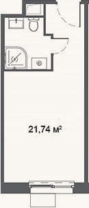 Планировка: Студия, 21,7 м²