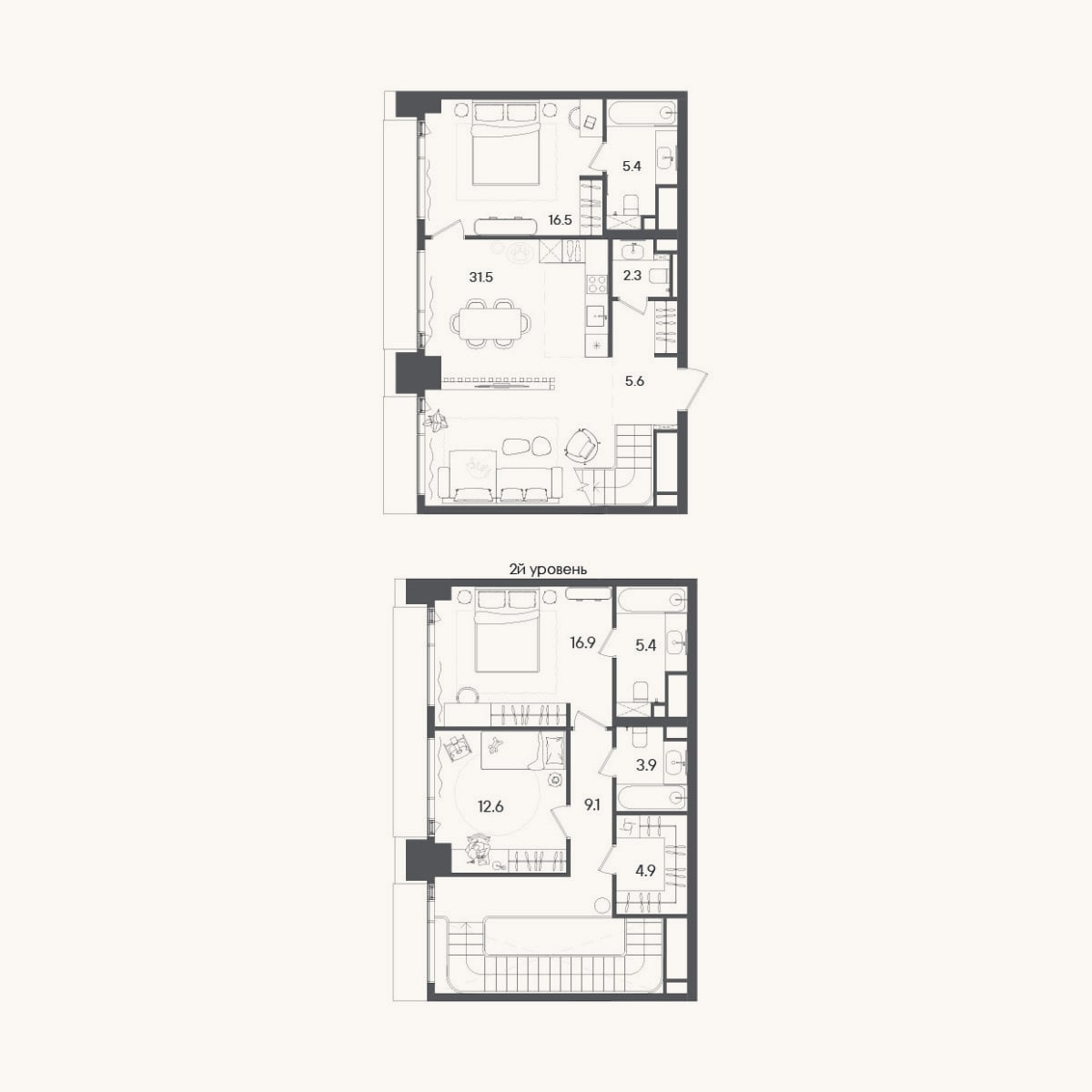 Планировка: 4+ к, 114,1 м²