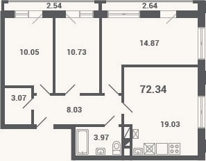 Планировка: 4+ к, 69,8 м²