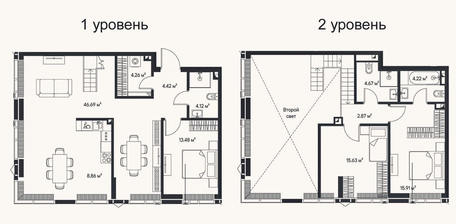 Планировка: 4+ к, 125,1 м²