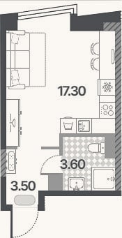 Планировка: Студия, 24,4 м²