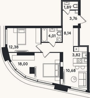 Планировка: 3-к, 62,7 м²