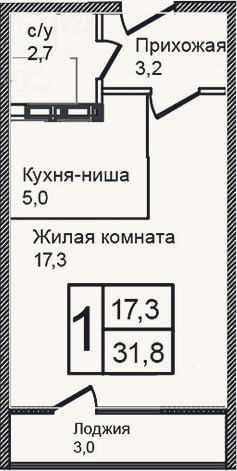 Планировка: Студия, 28,2 м²