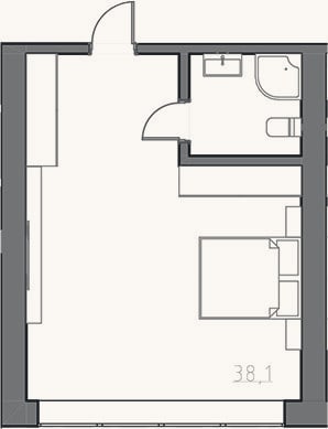 Планировка: Студия, 40 м²